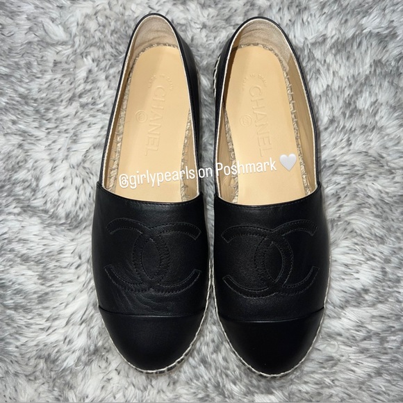 Chanel Espadrilles Lambskin Black NEW Size US 7 / Eu 37 - Picture 7 of 16